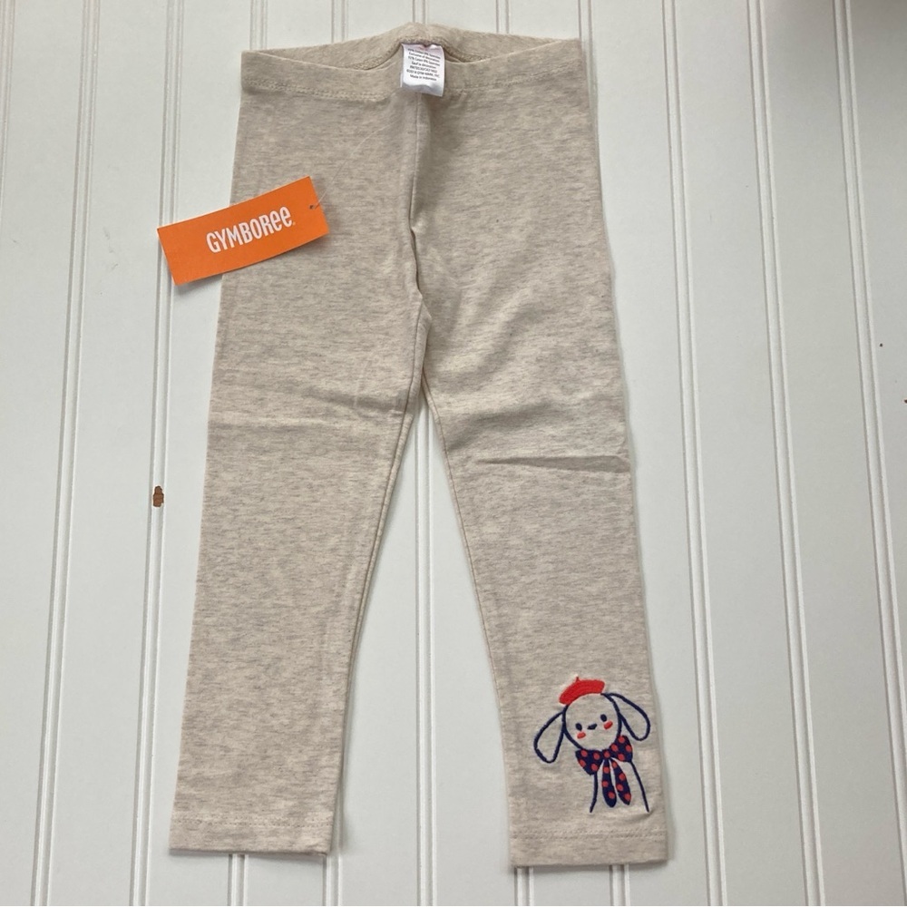 NWT Gymboree leggings girls 2T heather tan gray Mod About Orange Parisian Puppy